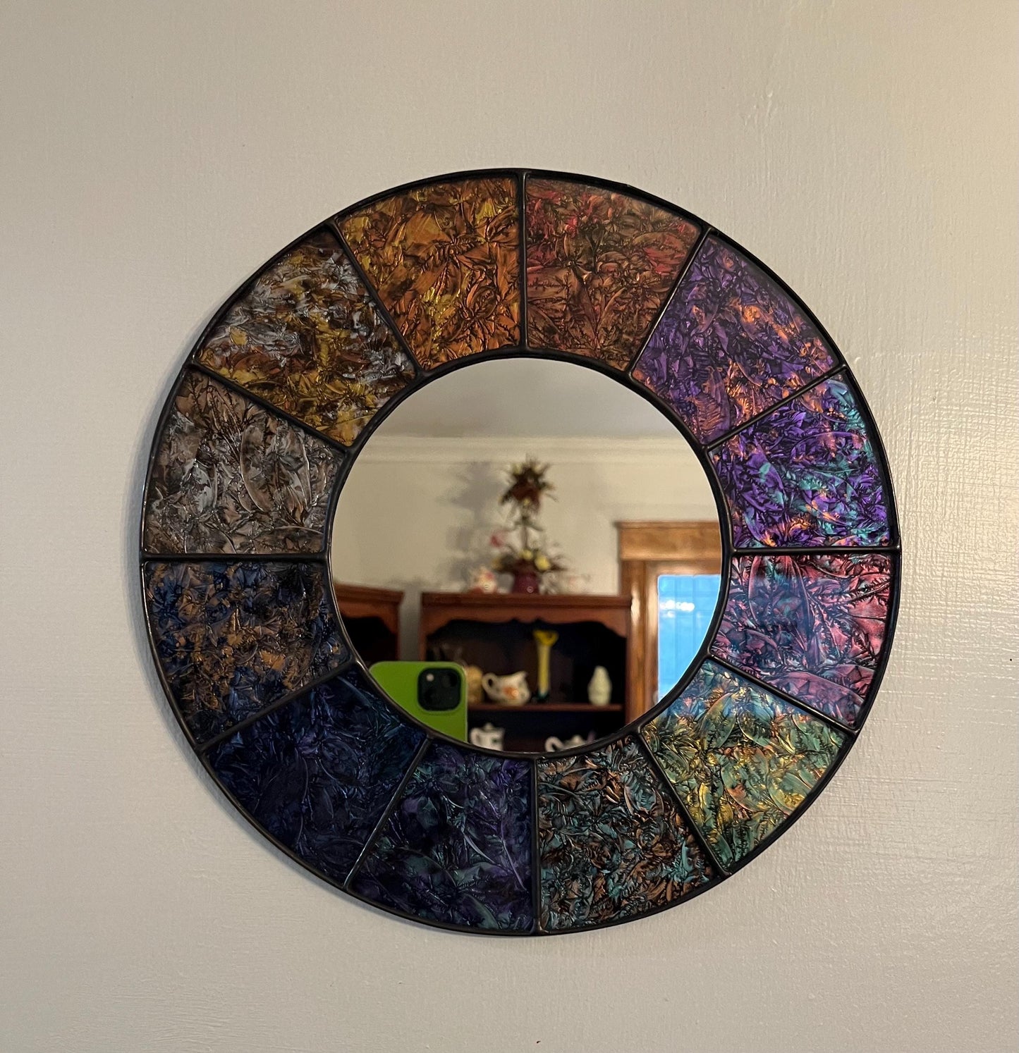 Stained Glass Mirror- Multi Round Van Gogh glass