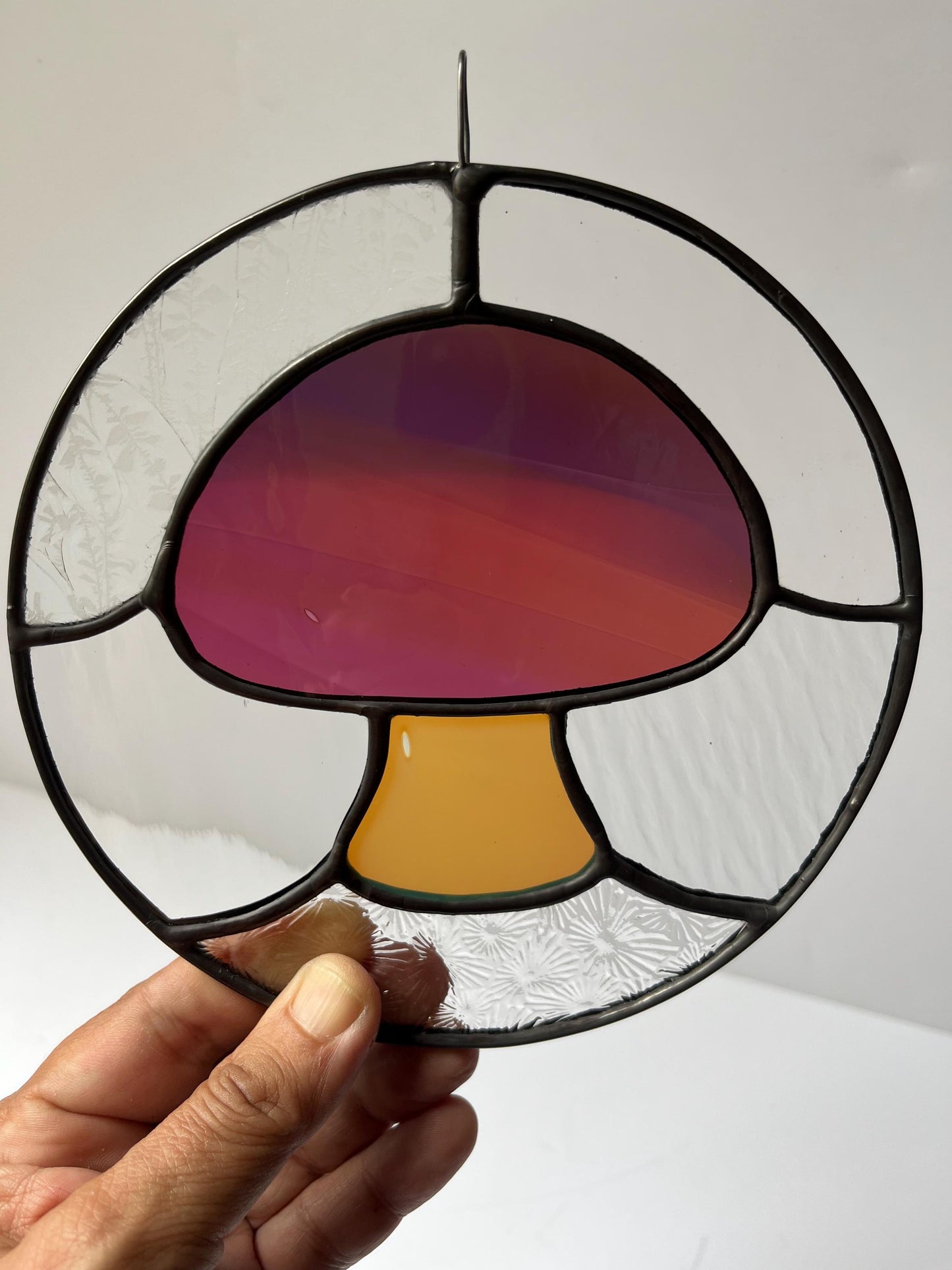 Stained glass Fremont Fungi Rounds- Mushrooms
