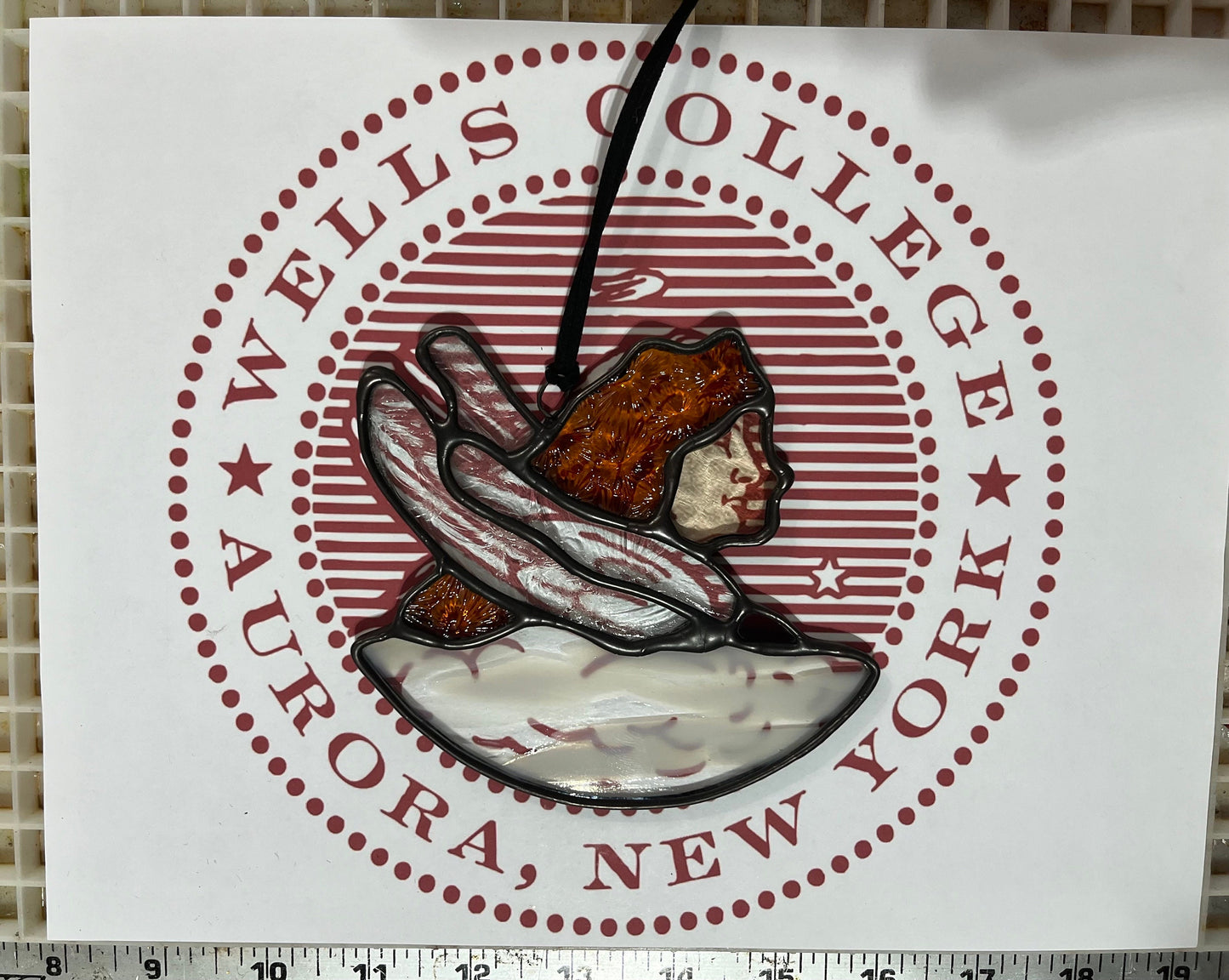 Stained Glass Aurora Suncatcher: Wells College Memento