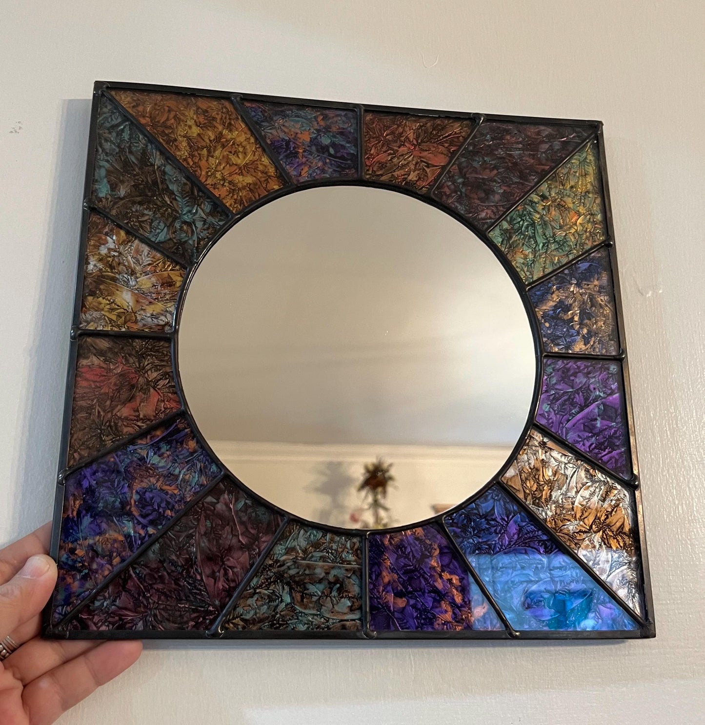 Stained Glass Mirror- Multi Square Van Gogh glass