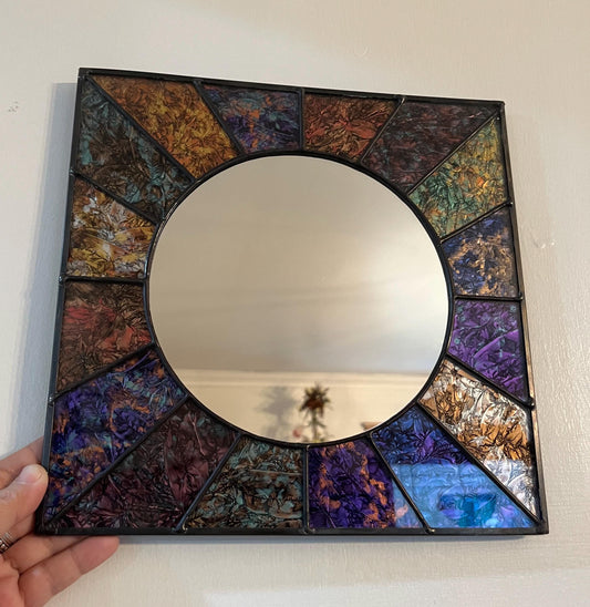 Stained Glass Mirror- Multi Square Van Gogh glass