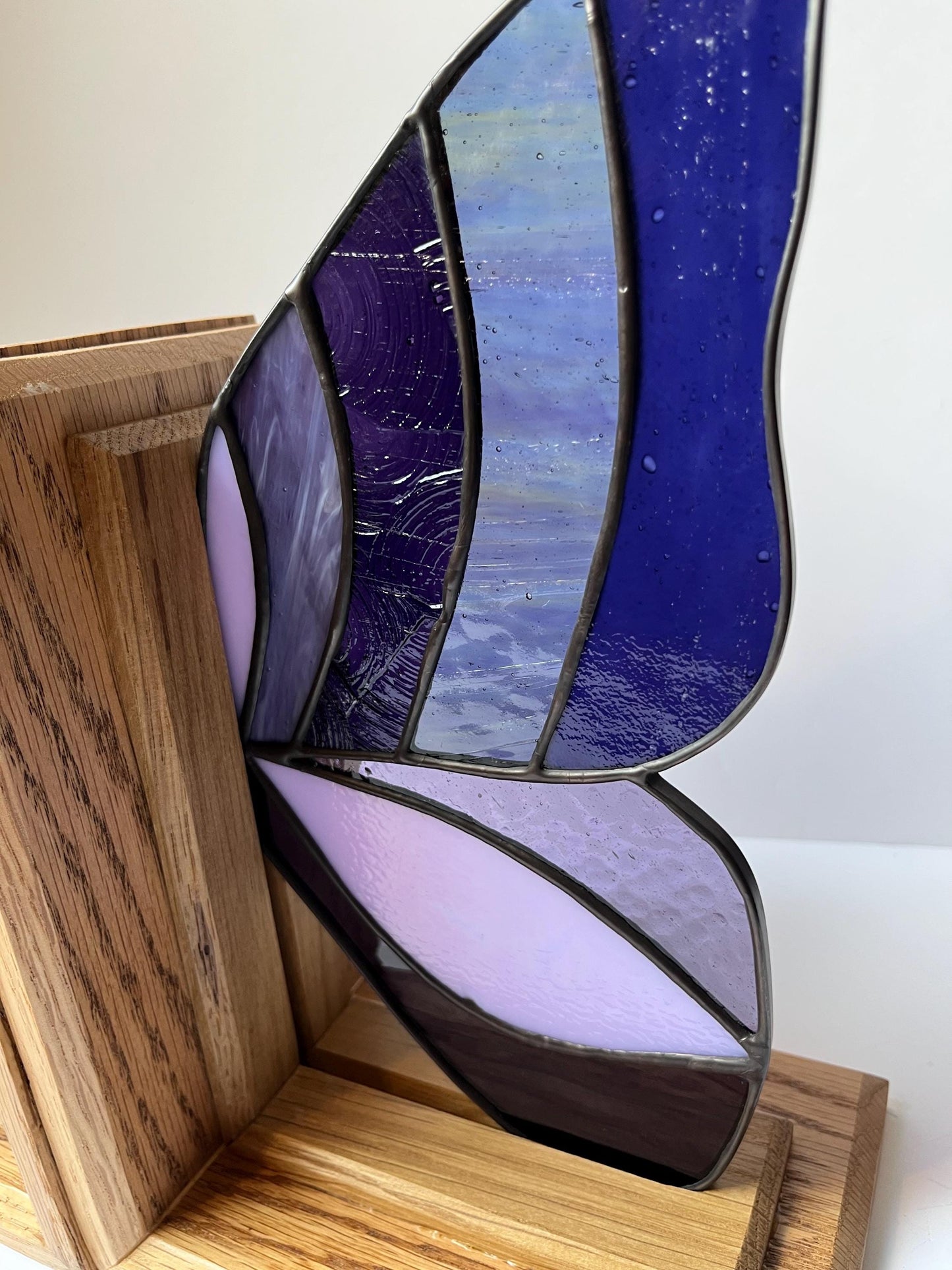 Stained Glass Bookends- Butterfly wings- purple