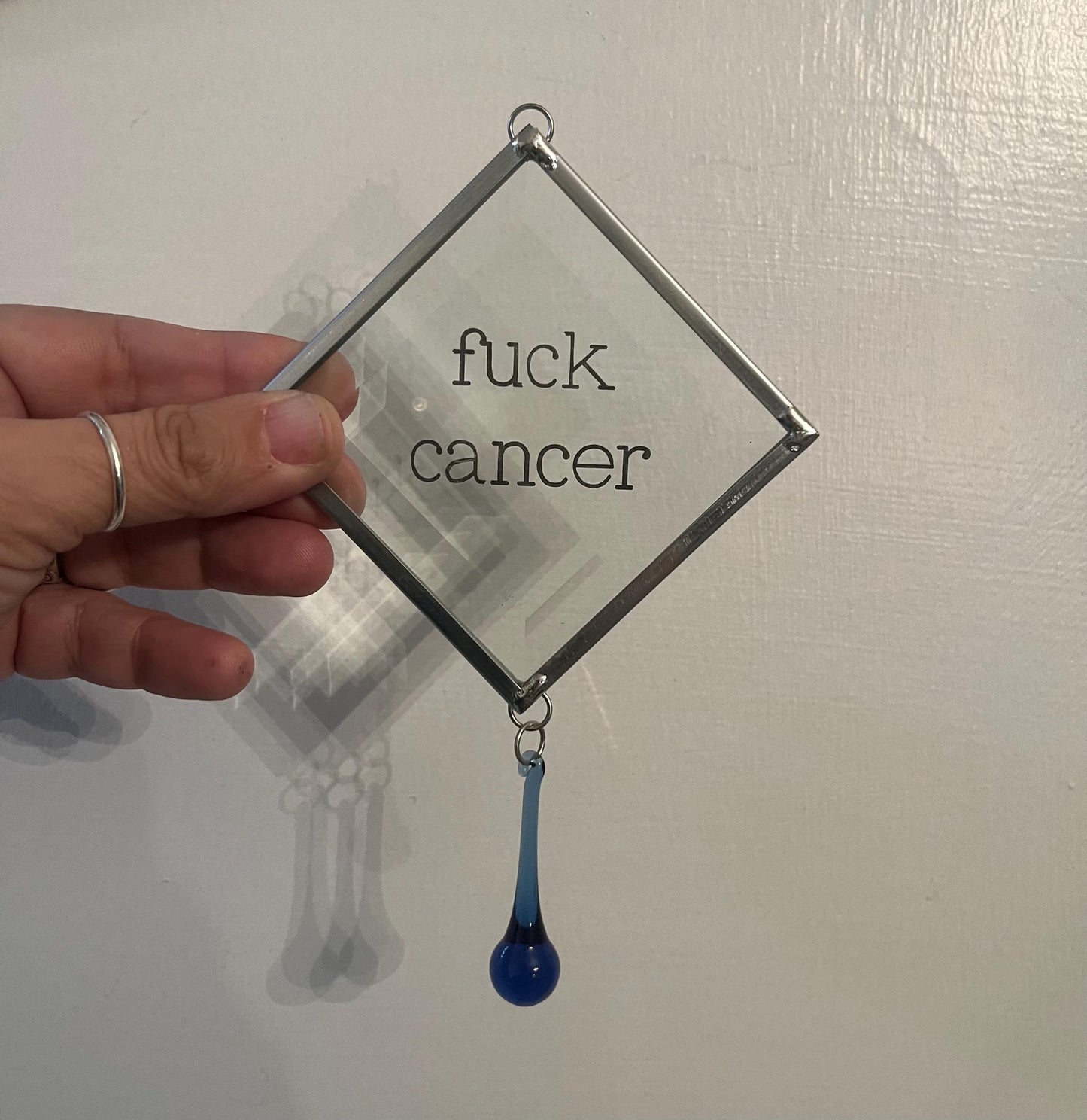 Glass bevel with teardrop- F Cancer