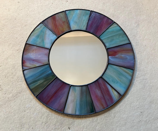 Stained Glass Mirror- Patchwork Reclaimed Church Window glass