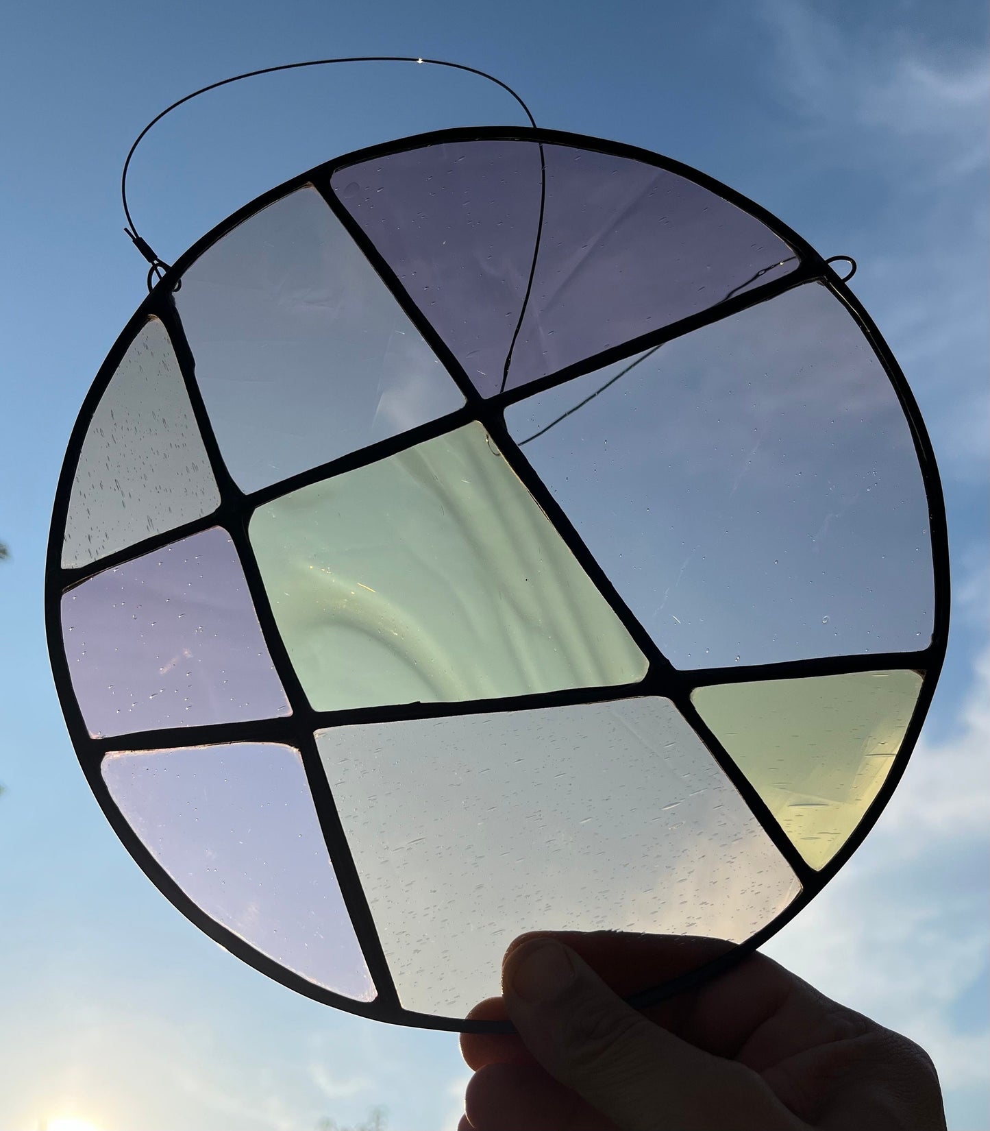 Stained glass Round Abstract Panel Suncatcher