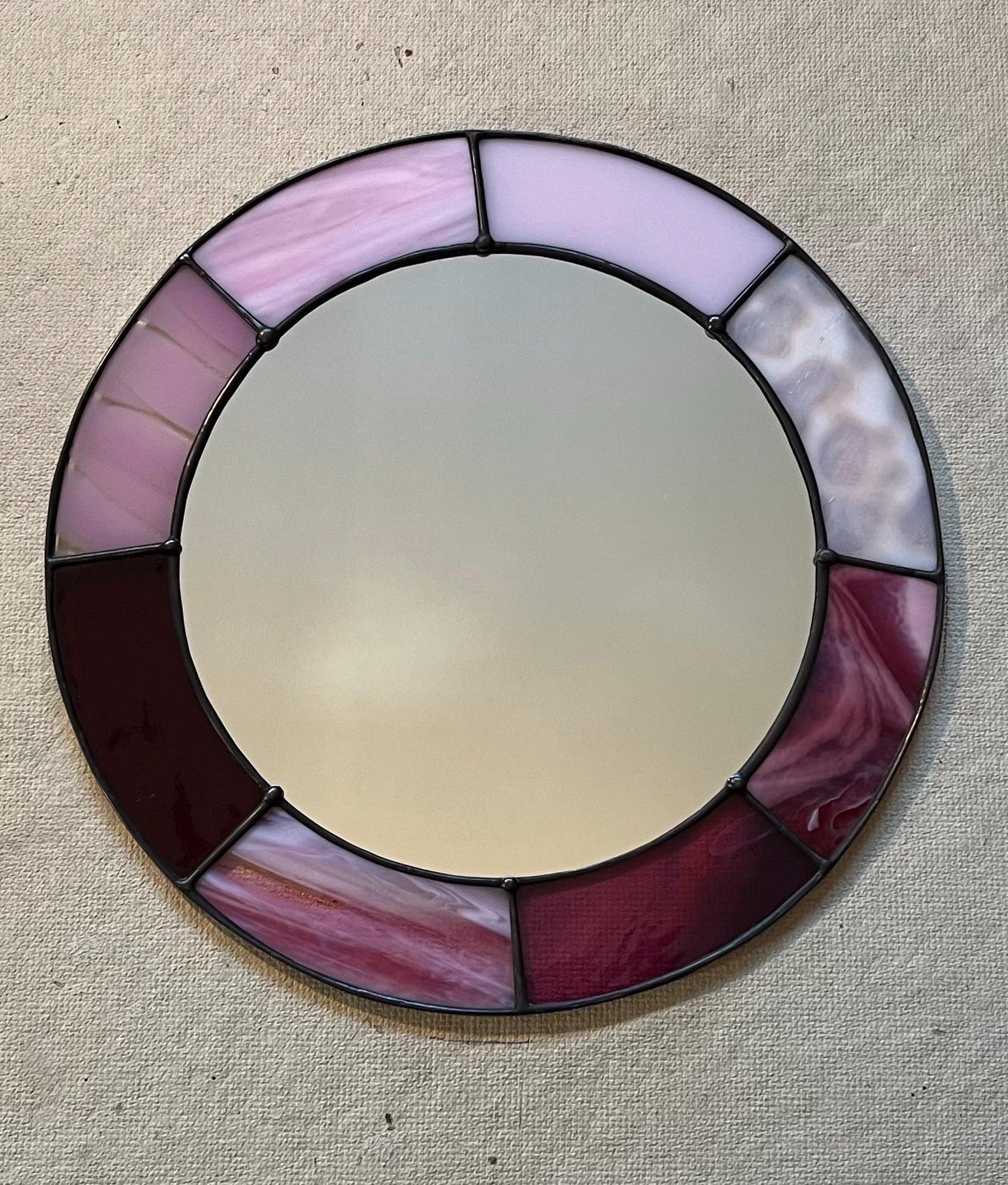Stained Glass Mirror- Patchwork Multi Pinks