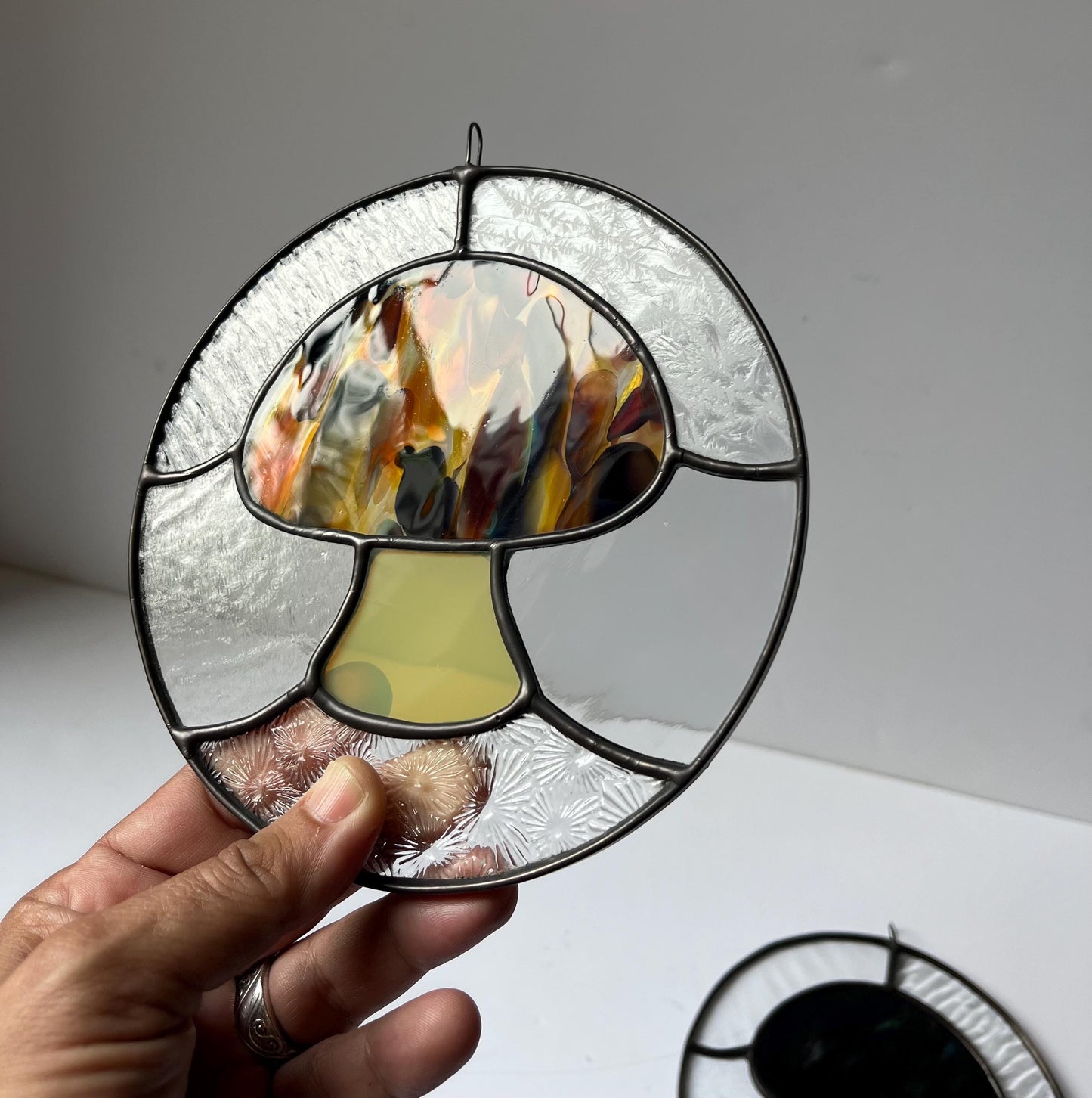 Stained glass Fremont Fungi Rounds- Mushrooms