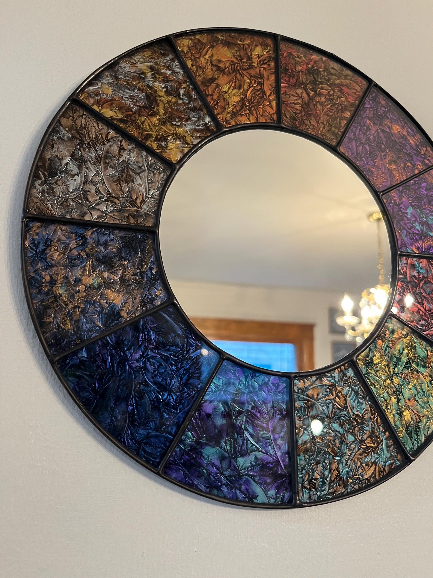 Stained Glass Mirror- Multi Round Van Gogh glass