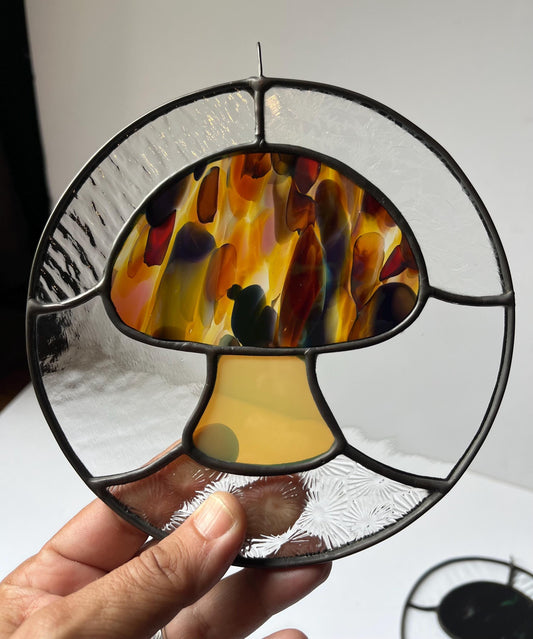 Stained glass Fremont Fungi Rounds- Mushrooms