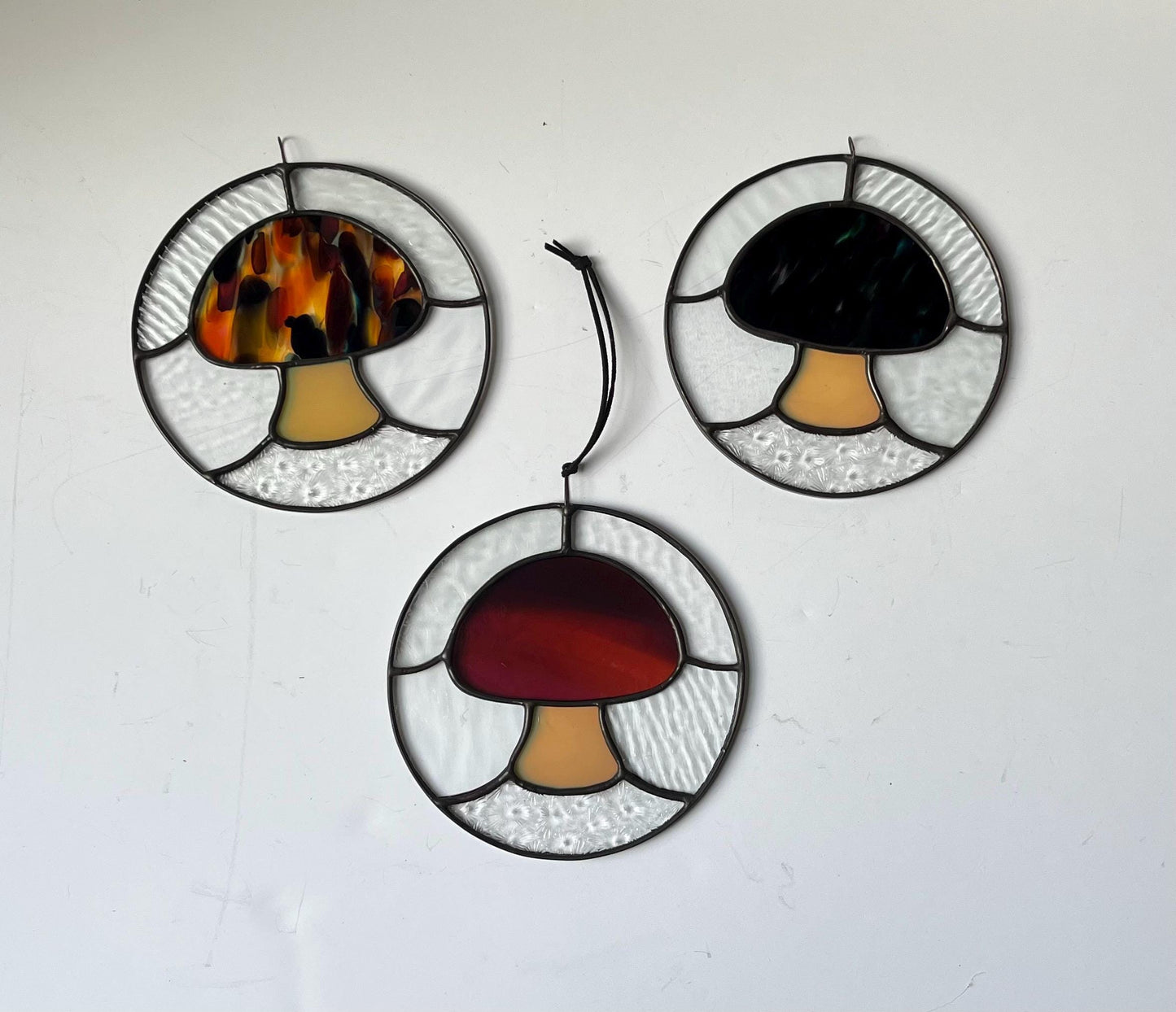 Stained glass Fremont Fungi Rounds- Mushrooms