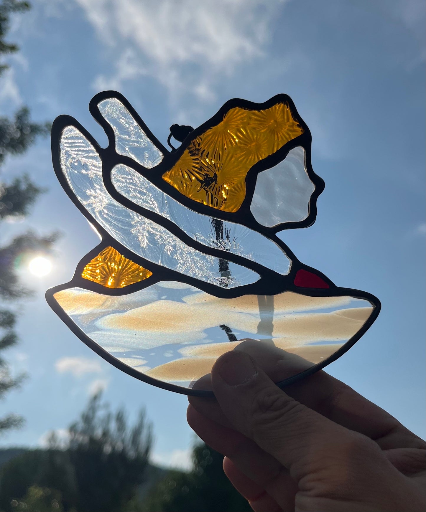 Stained Glass Aurora Suncatcher: Wells College Memento