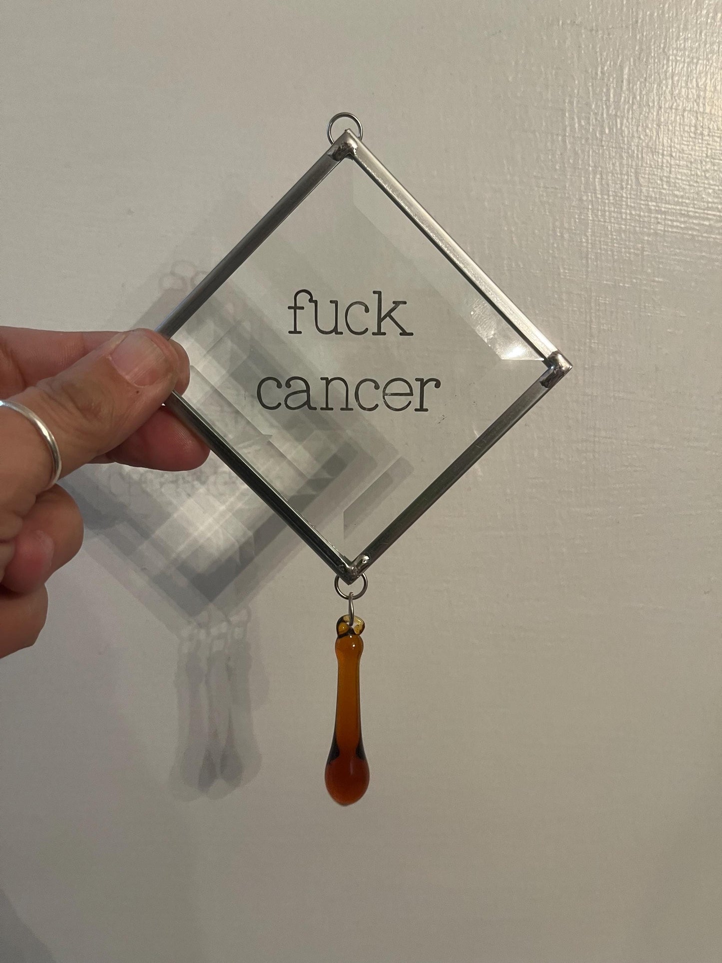 Glass bevel with teardrop- F Cancer