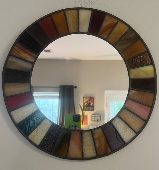 Stained Glass Mirror - Browns