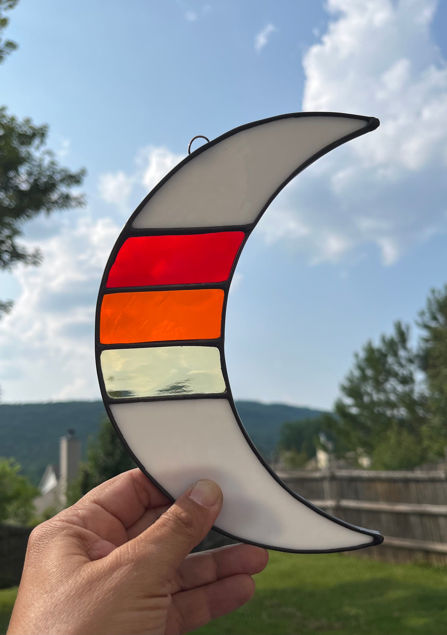 Stained glass ROY Rainbow moon