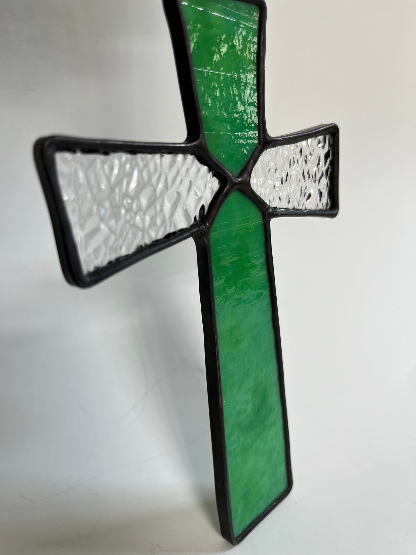 Stained Glass Cross - Green