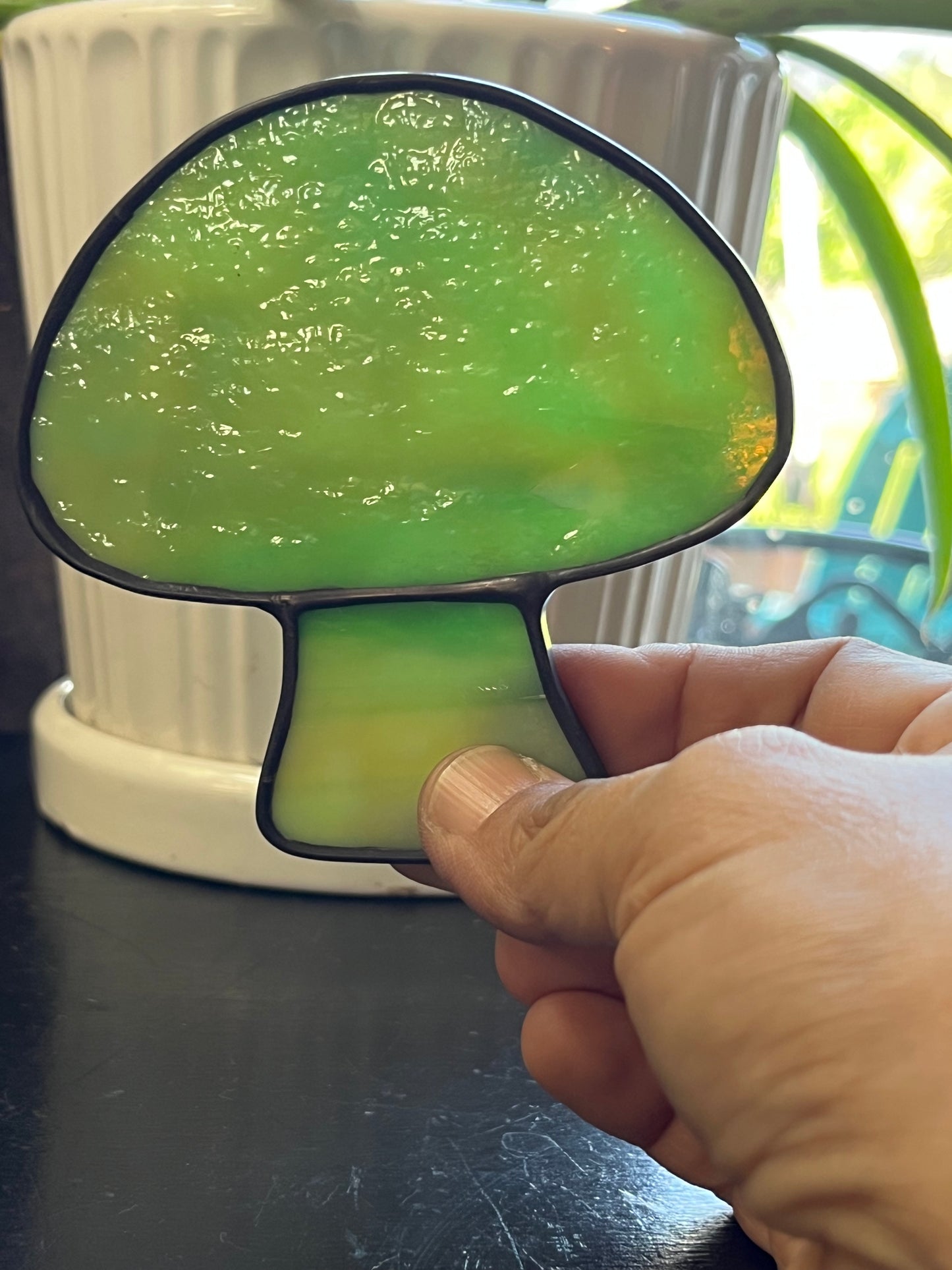 Mushroom Plant Stake - Stained Glass