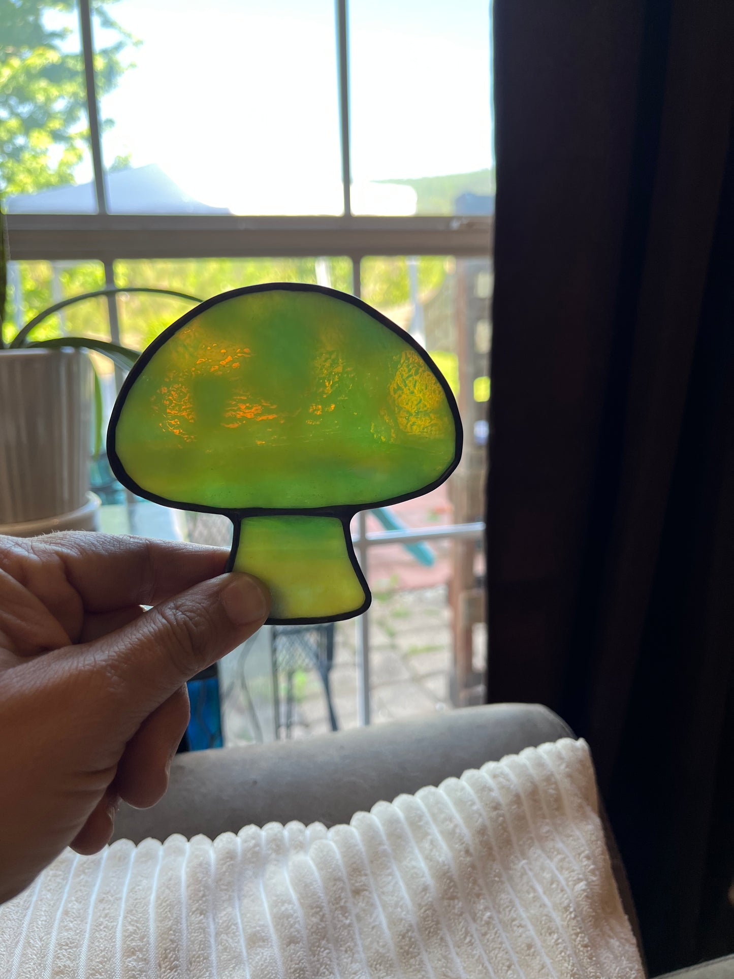 Mushroom Plant Stake - Stained Glass