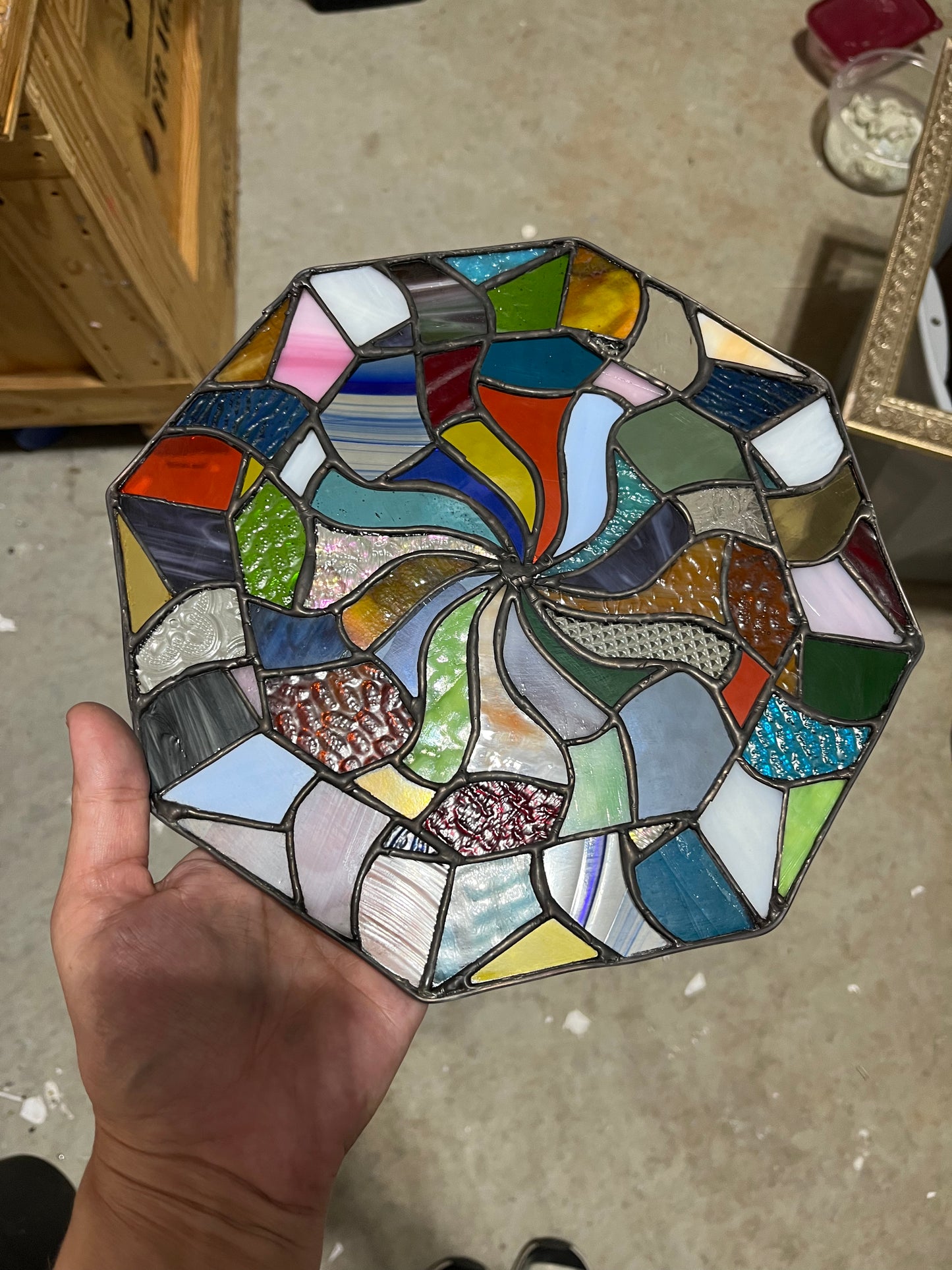 Stained Glass Patchwork Swirl